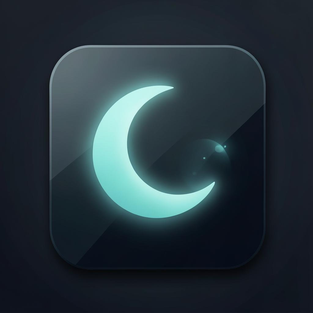 Lumen Journal app icon with a glowing teal crescent moon